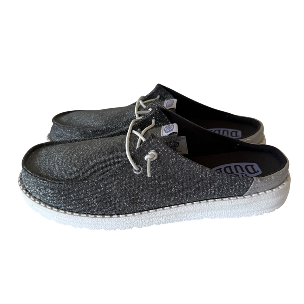 Women's Glitter Slip-On Shoes - Black